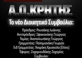 Αοκρήτης: Ο Ρουσάκης Ιωάννης νέος πρόεδρος του Σωματείου