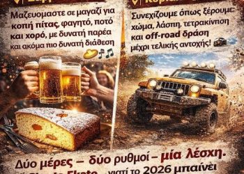 Λέσχη 4χ4 Πάτρας: Κοπή πίτας το Σάββατο 17 Ιανουαρίου 2026